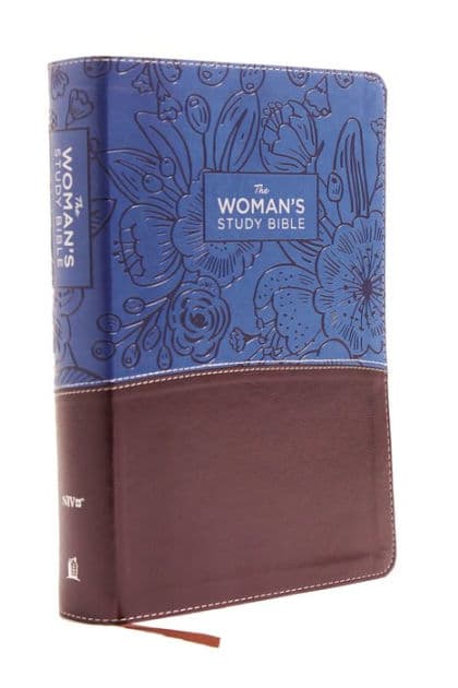 NIV, The Woman's Study Bible, Leathersoft, Blue/Brown, Full-Color, Red Letter: Receiving God's Truth for Balance, Hope, and Transformation by Thomas Nelson