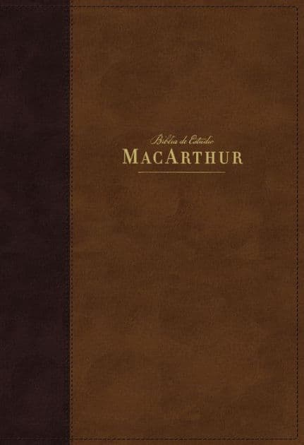 NBLA, Biblia de Estudio MacArthur, Leathersoft, Café, Interior a dos colores, Comfort Print by NBLA-Nueva Biblia de Las Américas
