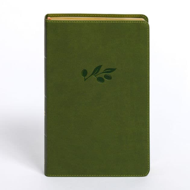 CSB Personal Size Giant Print Bible, Olive LeatherTouch by CSB Bibles by Holman