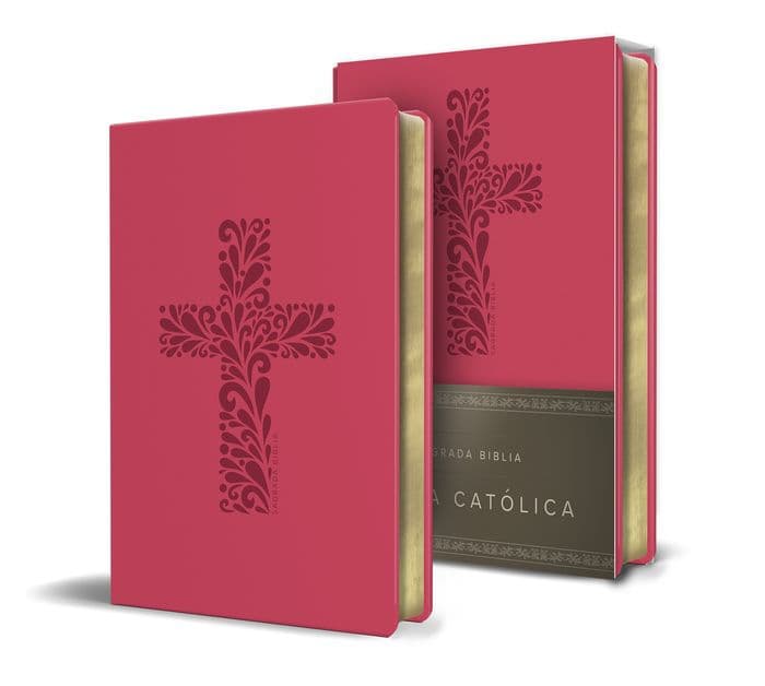 Biblia Católica en español. Símil piel fucsia, tamaño compacto / Catholic Bible. Spanish-Language, Leathersoft, Fuchsia, Compact by Biblia de América
