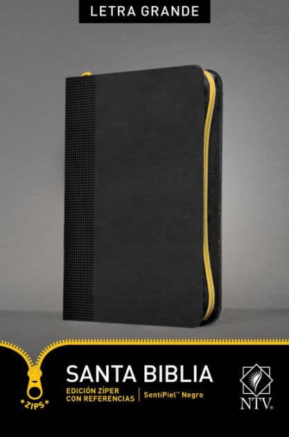 Santa Biblia NTV, Edición zíper con referencias, letra grande (SentiPiel, Negro, Letra Roja) by Tyndale
