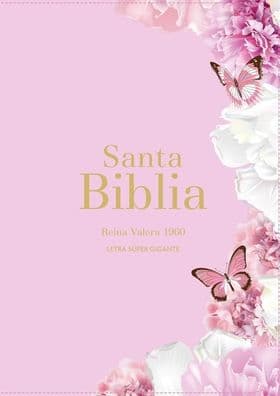 Biblia RVR 1960 Letra Súper Gigante Símil Piel Rosa Claro (Bible RVR 1960 Super Giant Print LeatherLike Light Pink Butterfly (Spanish Edition) by Reina Valera 1960