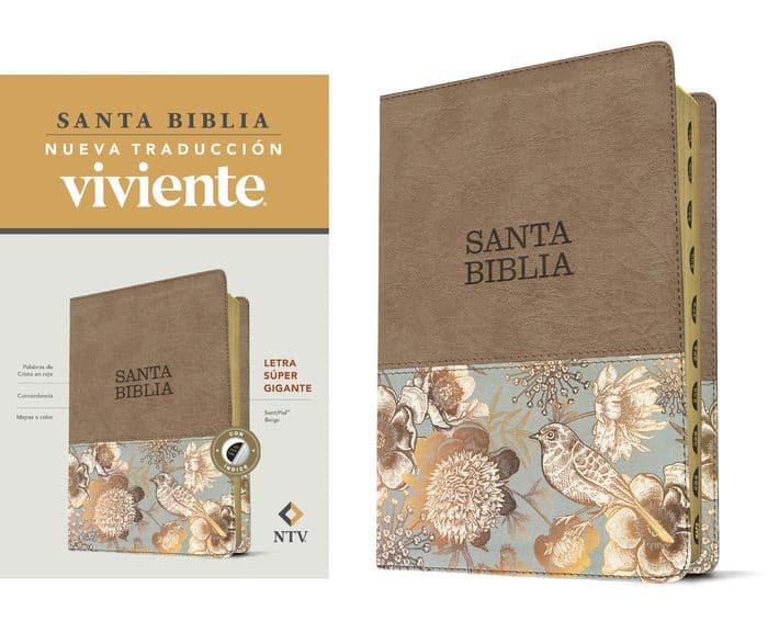 Santa Biblia NTV, letra súper gigante (SentiPiel, Beige, Índice, Letra Roja) by Tyndale