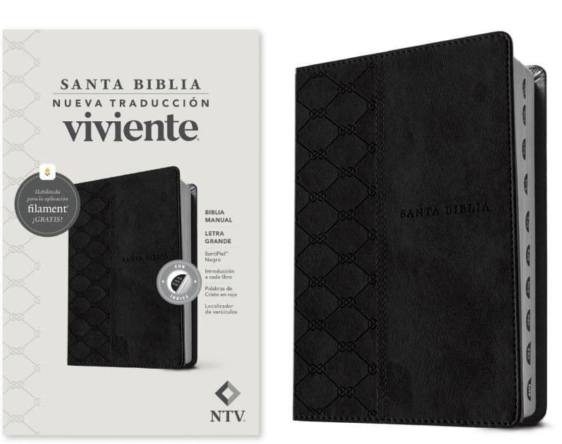 Biblia manual NTV, letra grande con Filament (SentiPiel, Negro, Índice, Letra Roja) by Tyndale