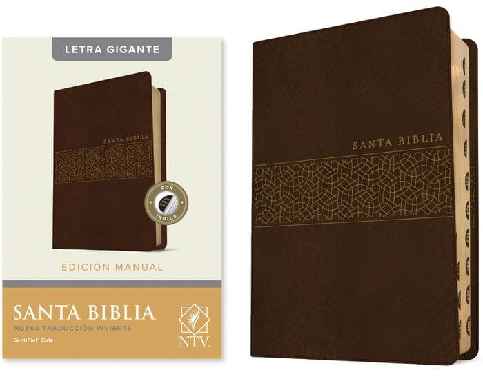 Santa Biblia NTV, Edición manual, letra gigante (SentiPiel, Café, Índice, Letra Roja) by Tyndale
