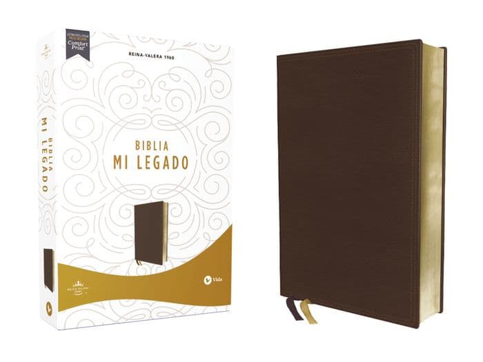 RVR60, Santa Biblia Mi Legado, Leathersoft, Café, Una columna, Interior a dos colores, Comfort Print by Vida