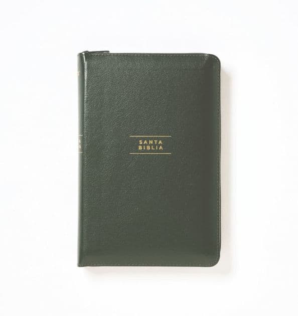 NVI, Santa Biblia, Revisión 2022, Ultrafina, Tamaño compacto, Piel Reciclada, Verde, con Cierre, Palabras de Jesús en Rojo, Comfort Print by Nueva Versión Internacional