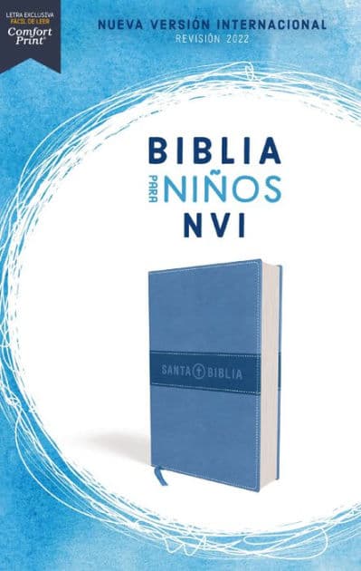 NVI, Biblia para Niños Revisión 2022, Leathersoft, Azul Celeste, Comfort Print by Nueva Versión Internacional