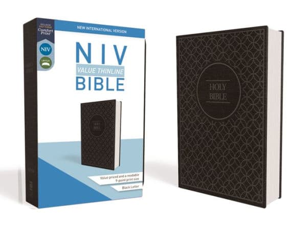 NIV, Value Thinline Bible, Leathersoft, Gray/Black, Comfort Print by Zondervan