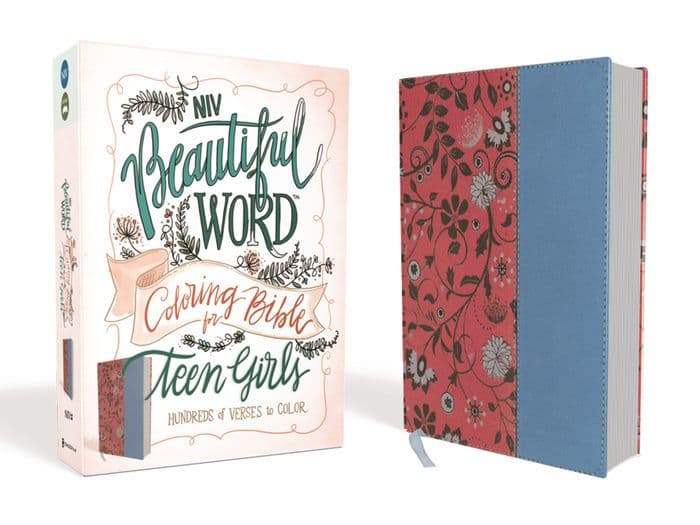 NIV, Beautiful Word Coloring Bible for Teen Girls, Leathersoft, Pink/Blue: Hundreds of Verses to Color by Zondervan
