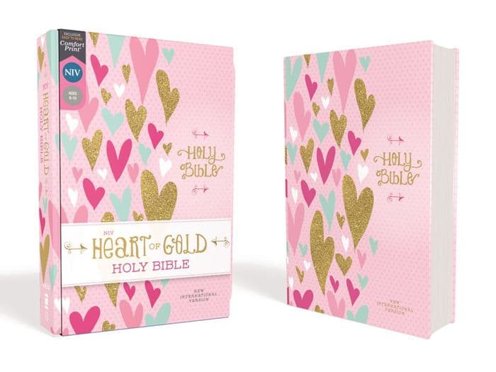 NIV, Heart of Gold Holy Bible, Hardcover, Red Letter, Comfort Print by Zondervan