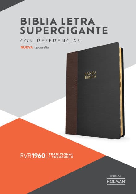 RVR 1960 Biblia letra supergigante, negro con café símil piel, con índice: Con referencias. Nueva tipografía by B&amp;H Español Editorial Staff