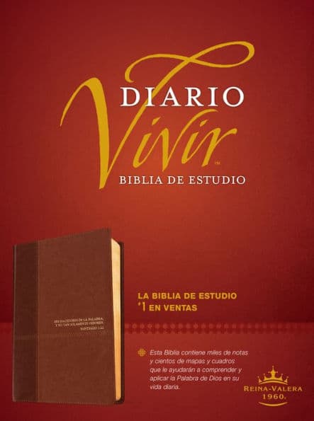 Biblia de estudio del diario vivir RVR60 (SentiPiel, Café/Café claro, Letra Roja) by Tyndale