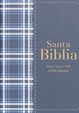 Biblia RVR 1960 Compacta Símil Piel Cuadros Azul Marino Oscuro (Bible RVR 1960 Compact Size LeatherLike Navy Blue Checked Pattern (Spanish Edition) by Reina Valera 1960