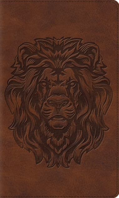 ESV Thinline Bible, Red Letter (TruTone, Brown, Royal Lion Design) by Crossway