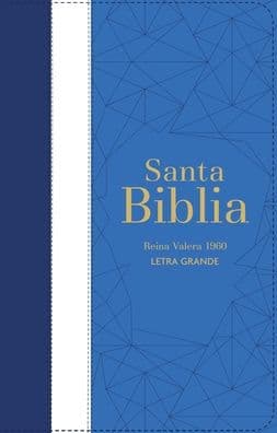 Biblia RVR 1960 Letra Grande Tamaño Manual Tricolor Azúl Claro Crema Claro Azúl Marino con Cierre e Índice ( Bible RVR 1960 Large Print Handsize LeatherLike Tricolor Light Blue Light Cream Navy Blue Indexed with Zipper (Spanish Edition) by Reina Valera 1960