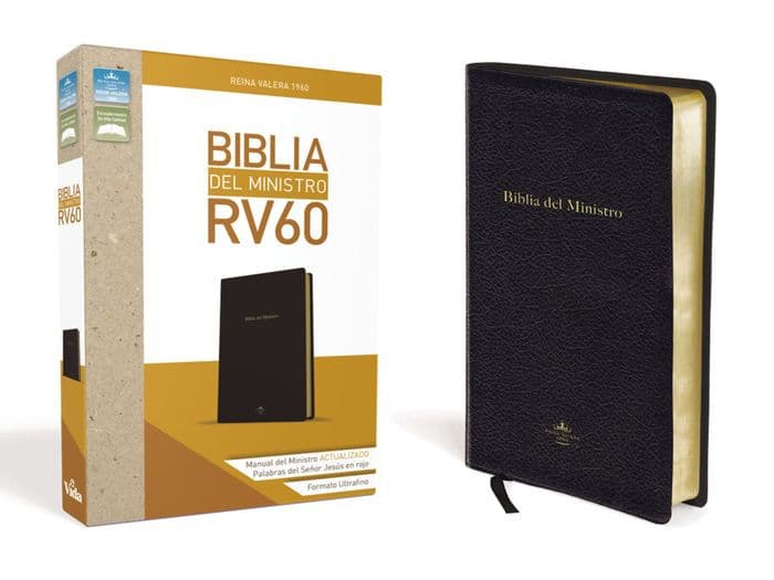 RVR60, Biblia del Ministro, Ultrafina, Tamaño manual, Leathersoft, Negro, Palabras de Jesús en Rojo by RVR 1960- Reina Valera 1960