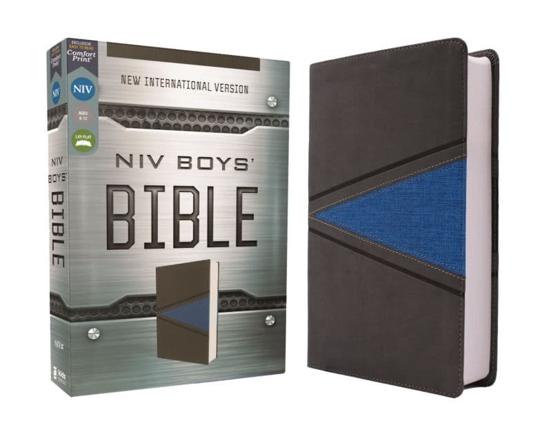 NIV, Boys' Bible, Leathersoft, Gray/Blue, Comfort Print by Zondervan