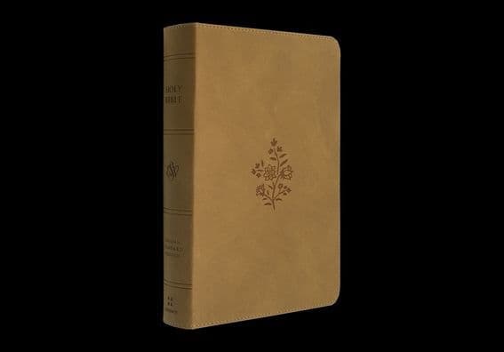 ESV Large Print Personal Size Bible, Red Letter (TruTone, Nubuck Caramel, Wildflower Design) by Crossway
