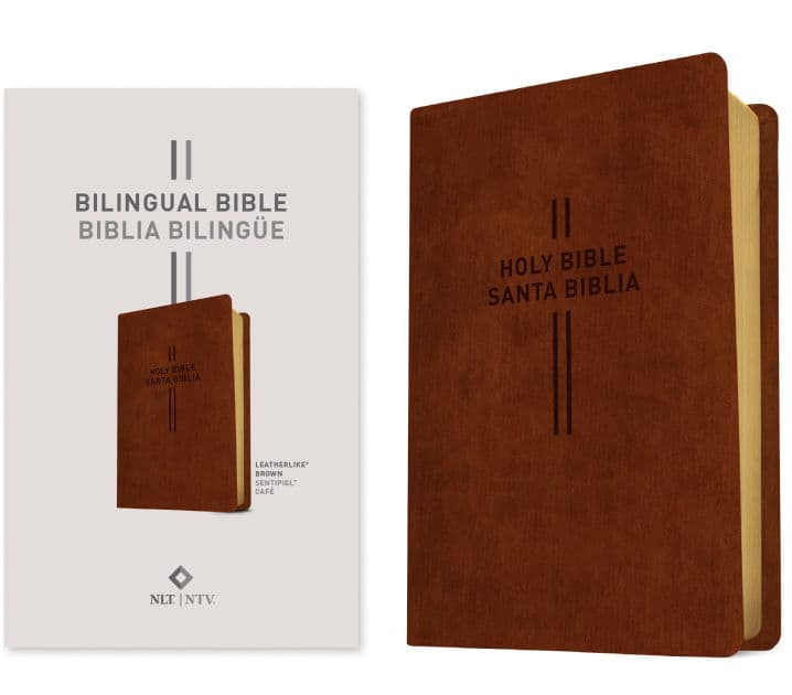 Bilingual Bible / Biblia bilingüe NLT/NTV (LeatherLike, Brown) by Tyndale