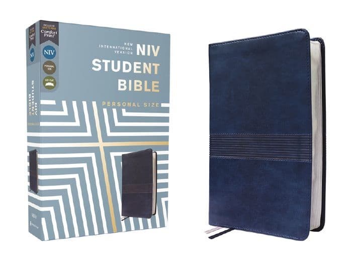 NIV, Student Bible, Personal Size, Leathersoft, Navy, Comfort Print by Zondervan