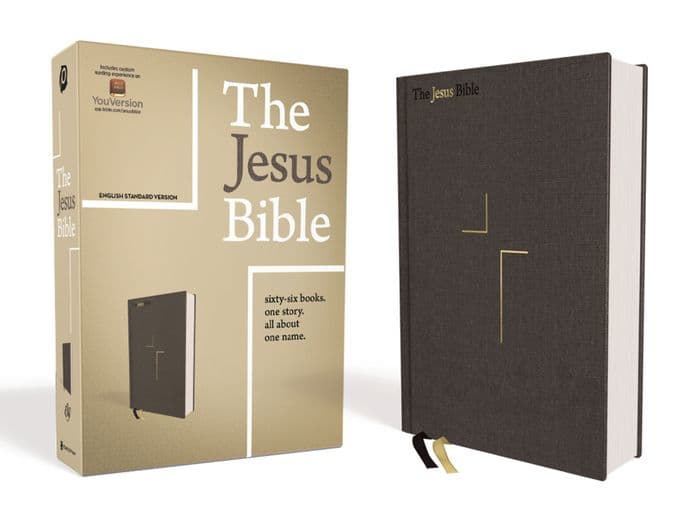 The Jesus Bible, ESV Edition, Cloth over Board, Gray by Zondervan