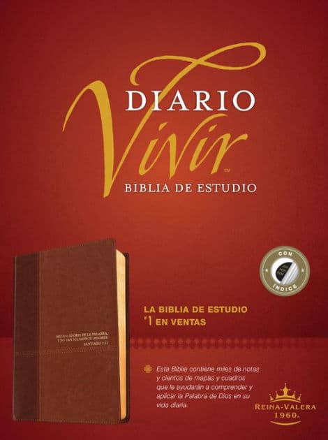 Biblia de estudio del diario vivir RVR60 (SentiPiel, Café/Café claro, Índice, Letra Roja) by Tyndale