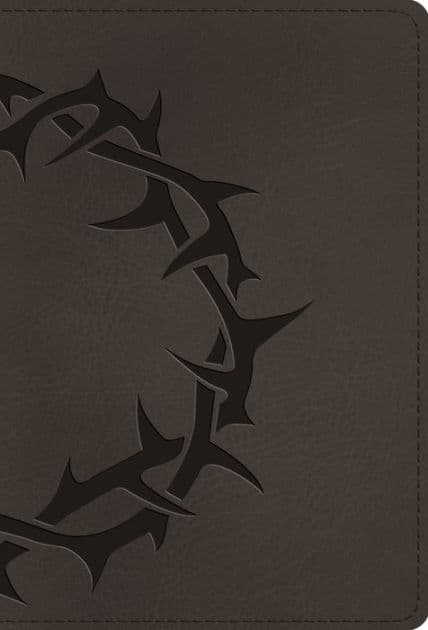 ESV Large Print Compact Bible, Red Letter (TruTone, Charcoal, Crown Design) by Crossway