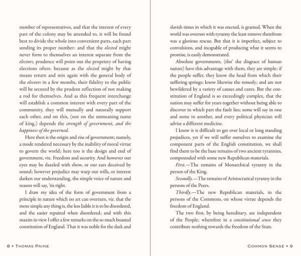 Common Sense (Deluxe, hardbound edition) by Thomas Paine