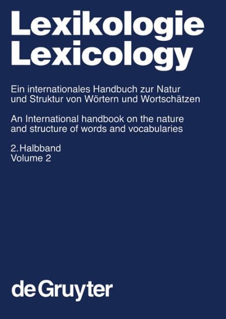 Lexikologie / Lexicology. 2. Halbband by D. Alan Cruse