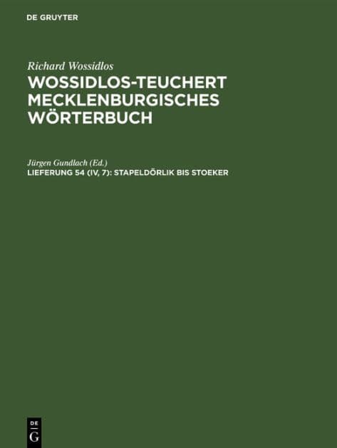 Stapeldörlik bis Stoeker by Jürgen Gundlach
