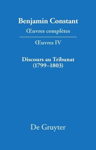Discours au Tribunat. De la possibilité d'une constitution républicaine dans un grand pays (1799-1803) by Maria Luisa Sanchéz Mejía