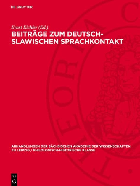 Beitr ge zum deutsch-slawischen Sprachkontakt by Ernst Eichler
