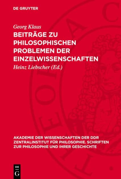 Beiträge zu philosophischen Problemen der Einzelwissenschaften by Georg Klaus