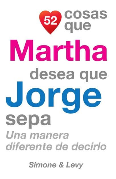 52 Cosas Que Martha Desea Que Jorge Sepa: Una Manera Diferente de Decirlo by Simone