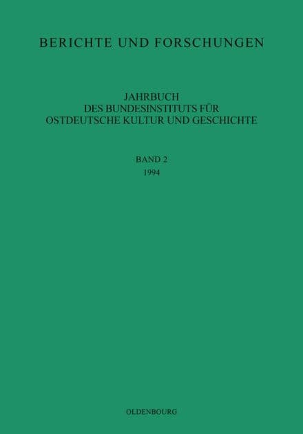 1994 by Bundesinstitut f r Kultur und Geschichte der Deutschen im stlichen Europa