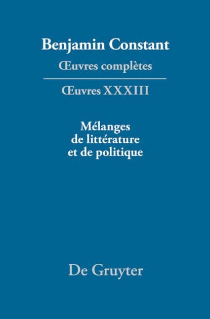 Mélanges de littérature et de politique by François Rosset