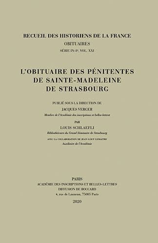 L'obituaire des Penitentes de Sainte-Madeleine de Strasbourg by L Schlaefli