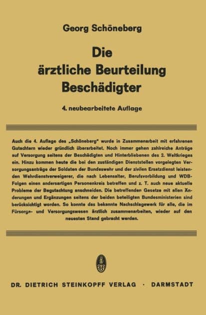 Die ï¿½rztliche Beurteilung Beschï¿½digter by Georg Schïneberg