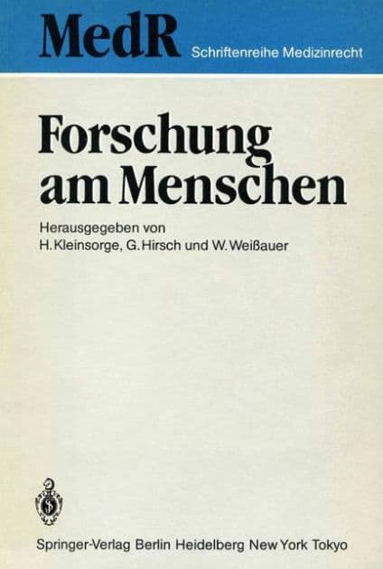 Forschung am Menschen by H. Kleinsorge