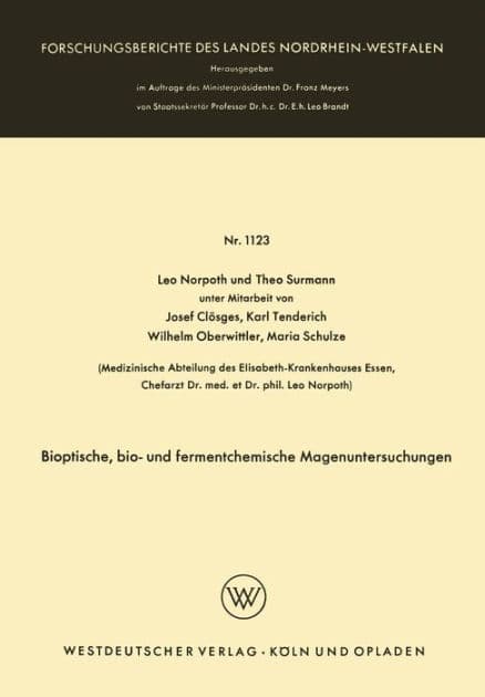 Bioptische, bio- und fermentchemische Magenuntersuchungen by Leo Norpoth