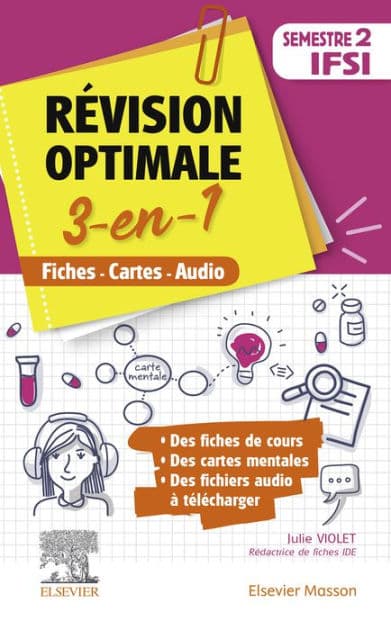 Révision optimale 3 en 1 _ Semestre 2 IFSI: Fiches-Cartes-Audio by Julie Violet