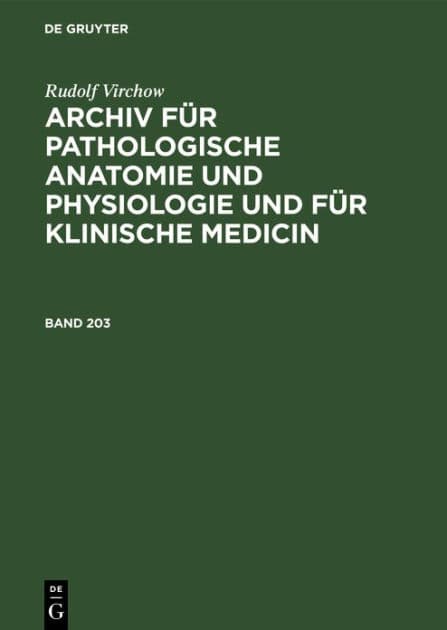 Rudolf Virchow: Archiv für pathologische Anatomie und Physiologie und für klinische Medicin. Band 203 by Rudolf Virchow