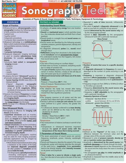 Sonography Tech: QuickStudy Laminated Reference Guide by Kathryn Almquist