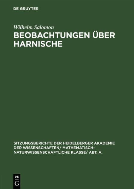 Beobachtungen über Harnische by Wilhelm Salomon