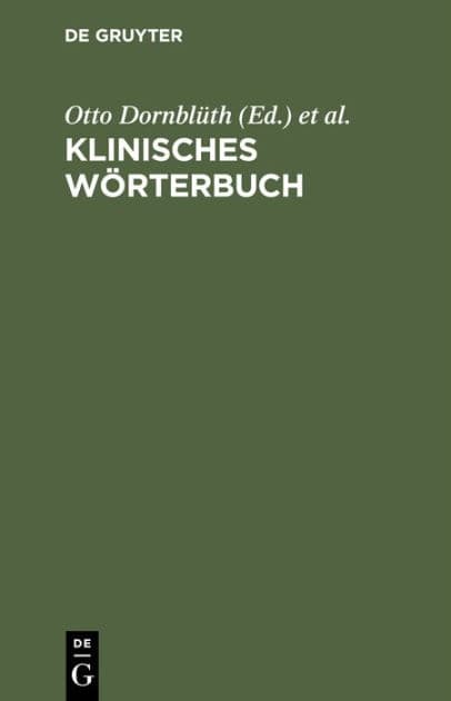 Klinisches Wörterbuch by Otto Dornblüth