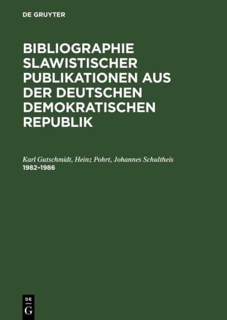 1982-1986: Dem X. Internationalen Slawistenkongreß gewidmet by Karl Gutschmidt