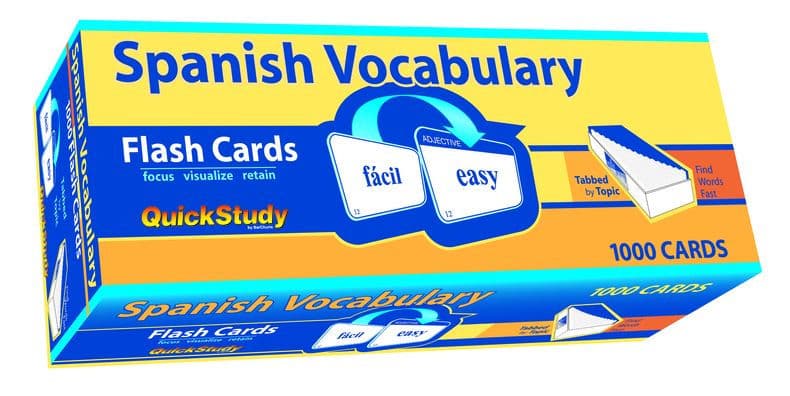 Spanish Vocabulary 1000 Flash Cards: a QuickStudy Reference Tool by Liliane Arnet
