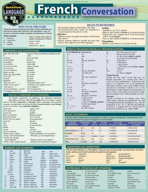 French Conversation: a QuickStudy Language Reference Guide by Liliane Arnet