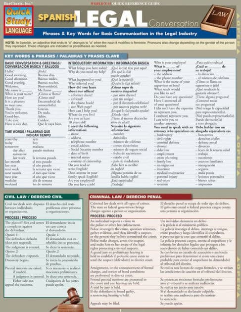 Spanish Legal Conversation by BarCharts Publishing